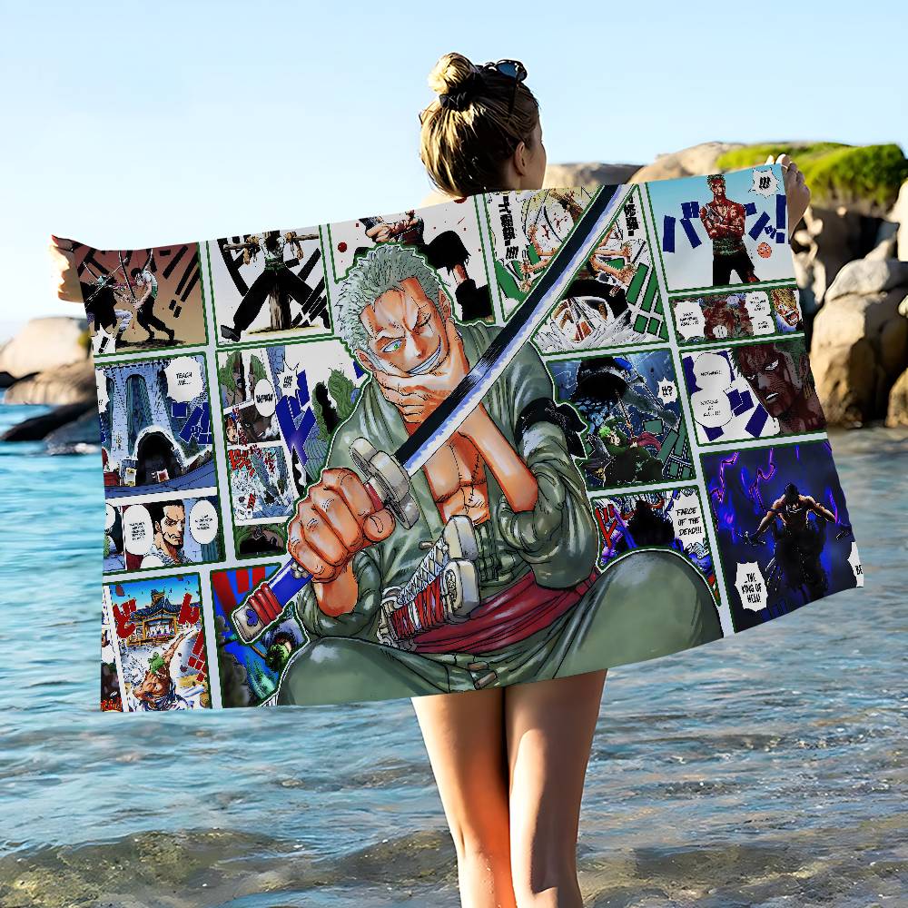 Anime O-ONE P-PIECE ZOROs Big Microfiber Beach Towels Quick Dry Towel Sand Beach Towels Pool Towel for Travel Swim Pool Yoga