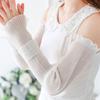 Новые летние рукава для защиты от солнца для женщин, УФ-защитные нарукавники, перчатки из ледяного шелка с сеткой, тонкие кружевные ледяные рукава