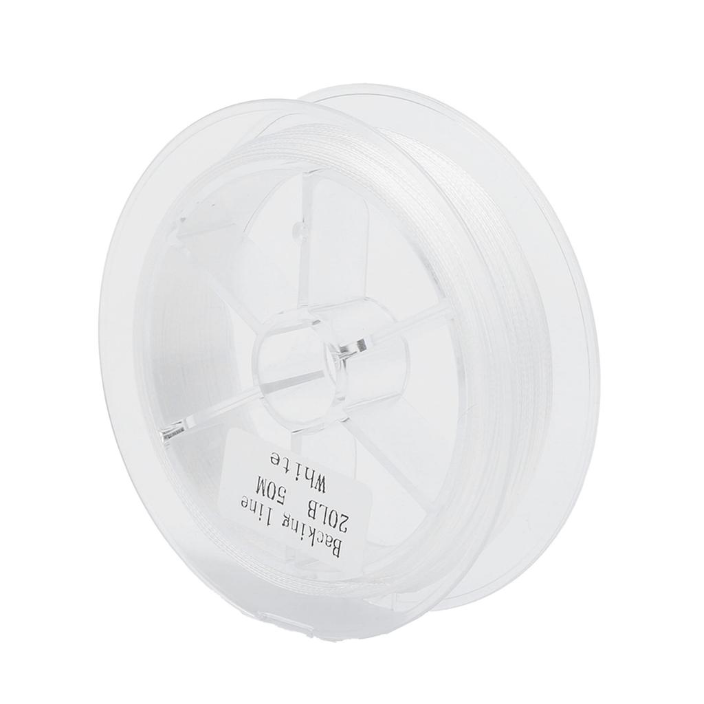 20LB 50m Fly Fishing Polyester Unwaxed Prep Line Cup Filler Wrestling Line Fishing PartsWhite