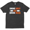 Smoke Meat And Drink Beer Funny Party Bbq Smoker Chef For Dad Mom T Shirt