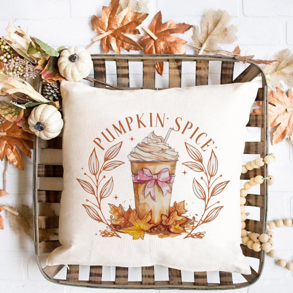 Чехол на подушку для осеннего дивана Чехол на подушку Тыква, специи и все такое Красивый осенний декор для дома Бохо Осенняя подушка Осенние цветы Подушка