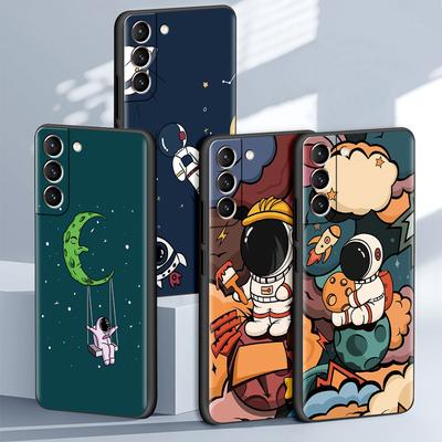 Чехол «Вселенная астронавта» для Samsung Galaxy S22 S21 Ultra S20 FE S10 S9 S8 Plus Note 20 10 Lite, черный мягкий чехол для телефона