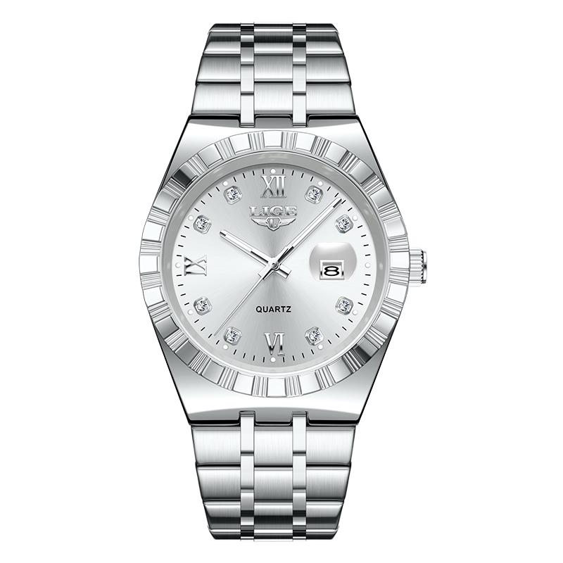 LIGE Women's Watch quartz simple luxury luminous stainless steel calendar waterproof Ladies clock Women's wristwatch reloj