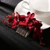 Романтичные хрустальные свадебные красные заколки для волос, гребни для волос, свадебные зажимы, тиара для подружки невесты