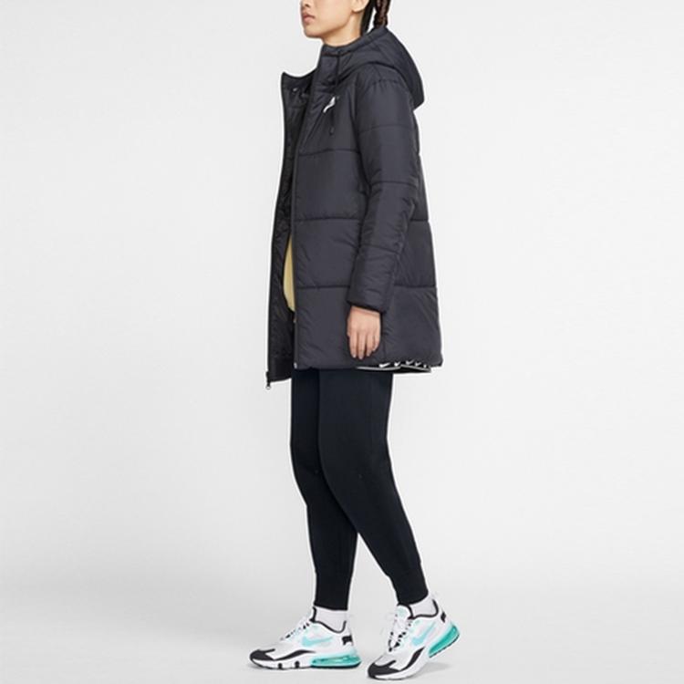 Nike Куртка с капюшоном из хлопка с синтетическим наполнителем, зимняя женская, черная CV8671-010