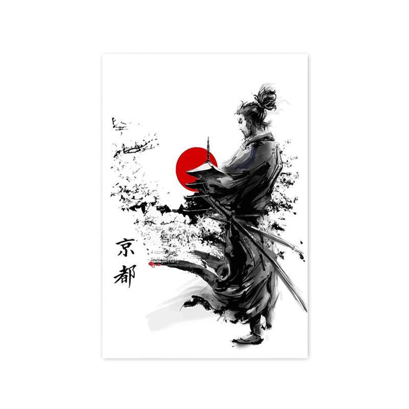 Японская живопись тушью, японские самураи, аниме, постеры и принты, холст, настенные художественные картинки для гостиной, украшения дома