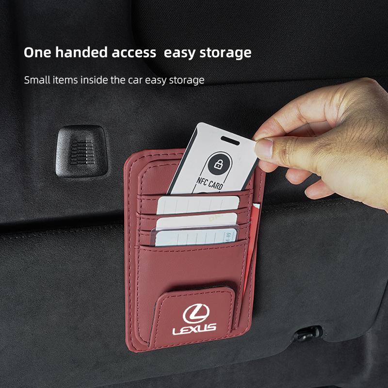 Car Sun Visor Card Bag Storage Clip Glasses Storage Accessories For Lexus F SPORT ES UX 300e GS GX IS LS LX LBX NX RX 350h 450hBL4