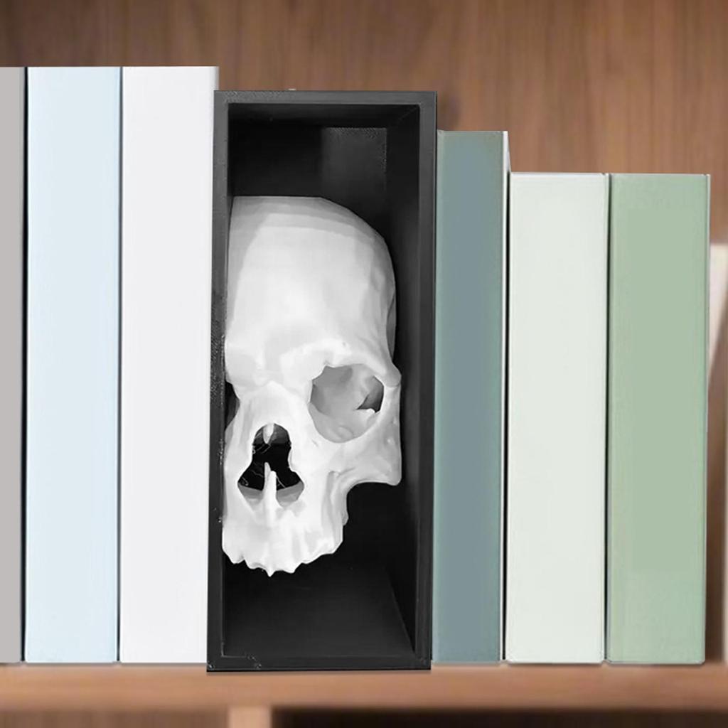 Готические журналы Подставка для книг Декор полки Череп Держатель для книг на полку Подглядывающий монстр Скульптура для дома, офиса и декора на Хэллоуин