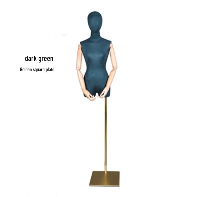 Женский замшевый манекен полторса для витрины магазина