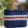 Wear Resistant PVC Woven Picnic Basket For Camping Outdoor Gatherings And Beach Parties With Large Capacity