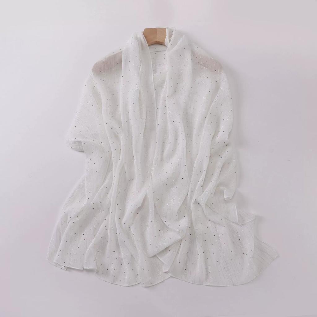 Однотонный Мятый Стразы Блестящий Точечный Мерцающий Шали Шарф Высокое Качество Накидка Пляжная Пашмина Стола Буфандас Мусульманский Хиджаб 180*70См