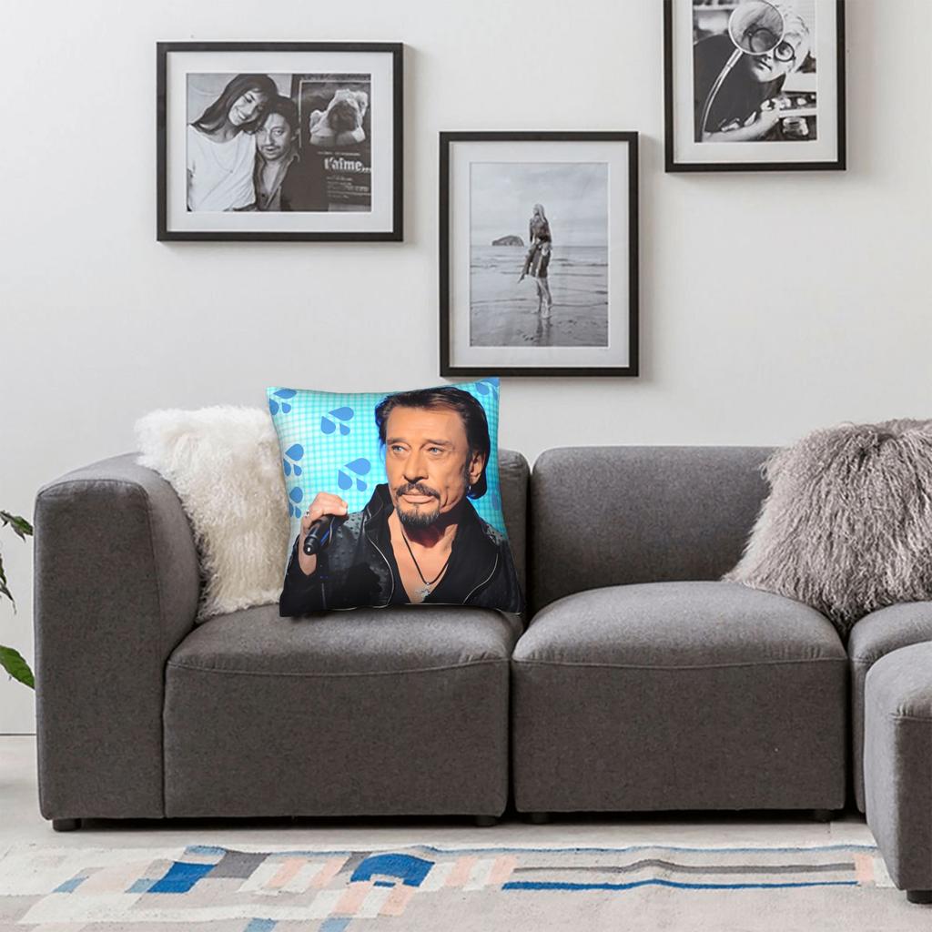 J-Джонни Халлидей Наволочка Квадратная Наволочка Для Офиса Автомобиля Домашний Декор Милые Забавные Наволочки