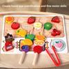 Education Puzzle Early Wooden Play Food Toys Children Fruit Skewer Gift Fun