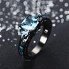 Новые Европейские и Американские Креативные Аксессуары Модное Женское Кольцо со Цирконом и Черным Камнем Свадебное Женское
