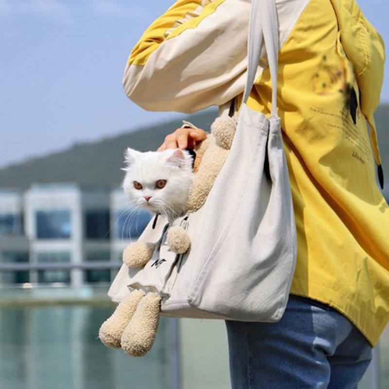 Портативный рюкзак для питомца для улицы, кроссбоди, на одно плечо, большой вместимости, сумка для кошки, удобный инструмент для переноски, открытый дизайн, дышащий, товары для переноски питомца
