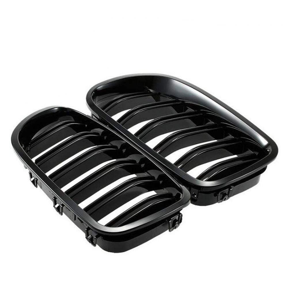Carbon Fiber For BMW F10 5 Series 520i 523i 525i 530i 535i 2010-2016 Glossy Black Dual Slat M5 Style Front Kidney Grille Grill