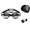 Professional Silicone Swimming Goggles Anti-fog UV Glasses with Earplug Swim Cap Sports Supplies Set