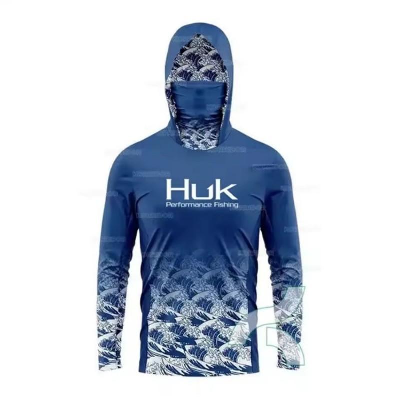 Quick-Dry UV-Protective Fishing Shirt Men With Dust-Proof Face Cover Lightweight Breathable Outdoor Performance Top