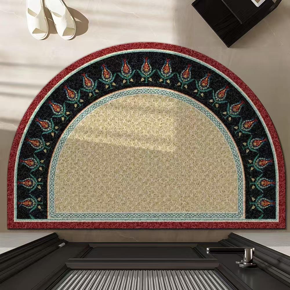 Ковер в американском стиле в стиле ретро, противоскользящий коврик, легкий роскошный полукруглый коврик, устойчивый к грязи, входной коврик