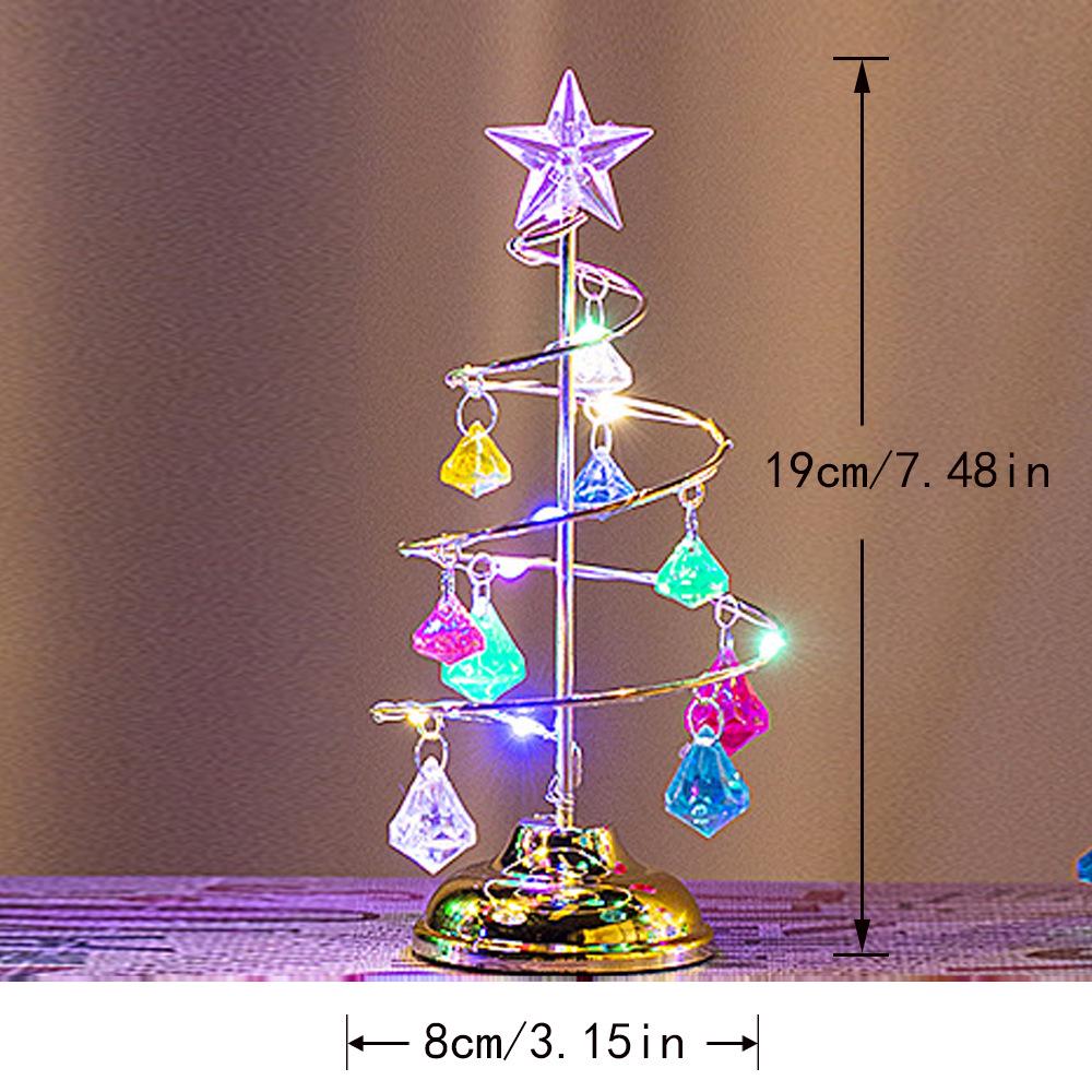 Светодиодная хрустальная рождественская елка: Гальванизированное железо, настольное украшение и ночник