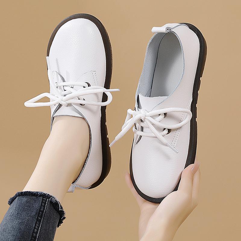 Женские топсайдеры, кожаные удобные туфли на плоской подошве для вождения, повседневные прогулочные туфли больших размеров, минималистичная обувь для беременных, женские демисезонные полуботинки