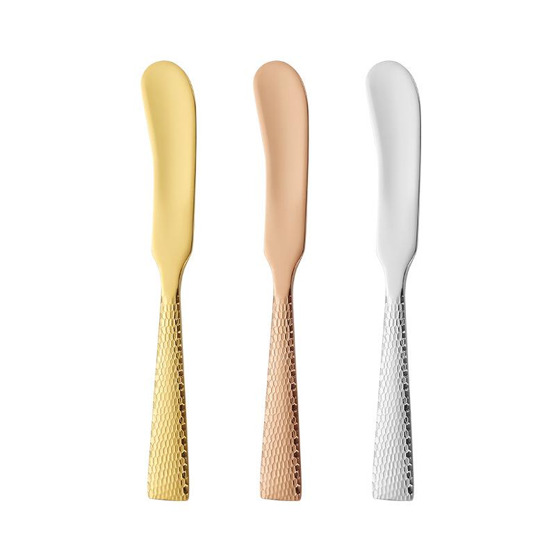 Hammer patterned 304 stainless steel butter knife, cheese , jam spatula, thickened butter baking scraper kitchen accessories