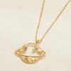New, Fashionable Alloy Hollow Diamond-encrusted Planet Necklace, Simple Star Rhinestone Small Universe Women's Necklace