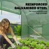 Walk In Garden Polytunnel Greenhouse With Steel Frame Pe Cover Roll Up Door And 4 Windows 2.5 X 2m Green