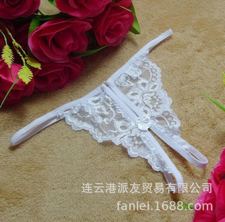 Sex underwear open file free of temptation pure desire black lace women's underwear butterfly section open T thong
