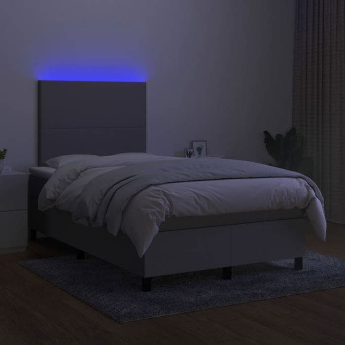Maison Exclusive - Sommier à lattes de lit et matelas et LED Gris clair 120x200 cm