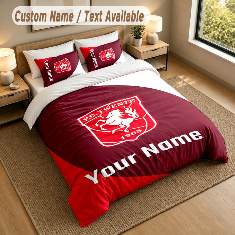Bedding Set 1 Duvet Cover 2 Pillowcases FC Twente Print Soft Bed Linen Bedroom Decor