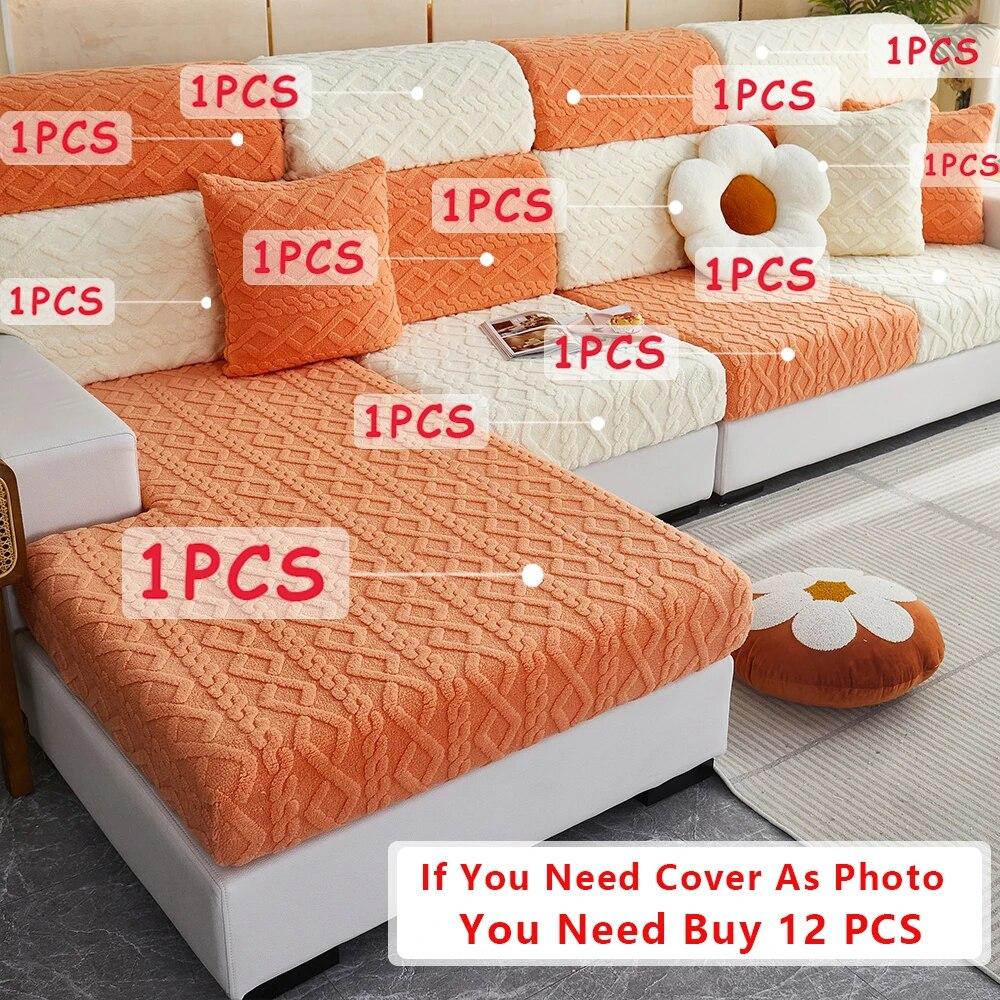 Плюшевый жаккардовый чехол на подушку для дивана, эластичные чехлы для дивана, защита для мебели для гостиной, регулируемый съемный чехол для дивана