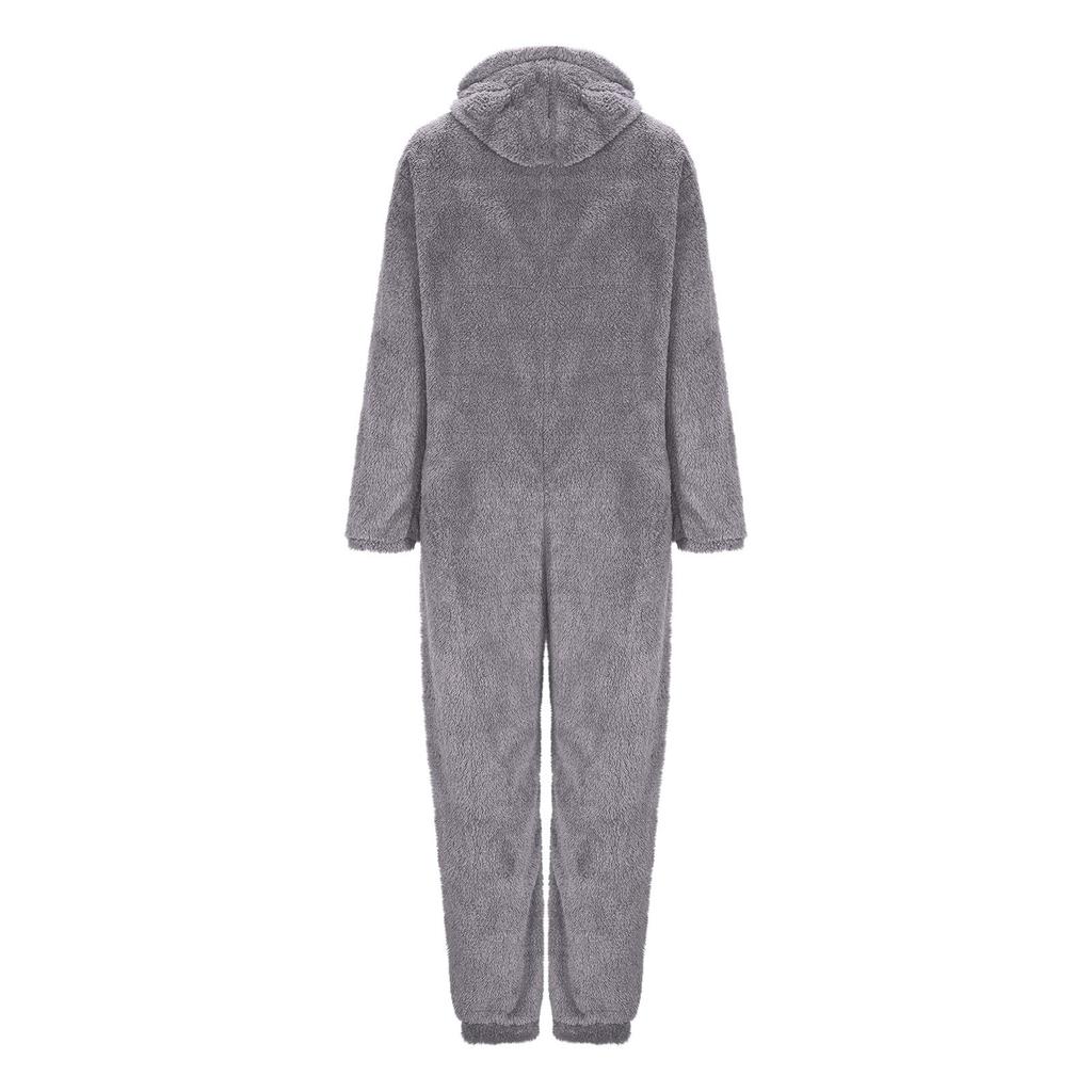 Комбинезоны-худи для женщин  Флисовый комбинезон  Теплая пижама  Ромпер для сна  На молнии с капюшоном