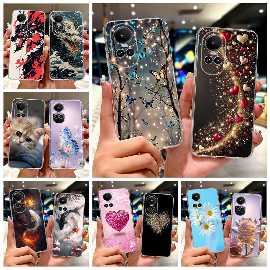 Чехол для Oppo Reno 10 5G CPH2531 Роскошный Модный Расписной Чехол Мягкий Тонкий Чехол для Телефона Для Oppo Reno 10 Pro Plus Reno10 Pro+ 5G Сумки