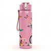 1PC Floral Bike Butterfly 750ml Color Plastic Sports Water Bottle Leakproof Flip Straw Lid Suitable for Sports Office Home Use