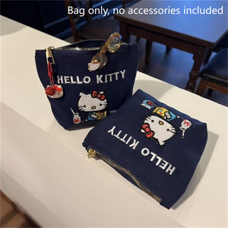 Милая Милая Sanrio Hello Kitty Сумка-косметичка с ручкой Кошелек для мелочи Девичья Дорожная Картхолдер ID Ключ Большая Вместимость Портативная Сумка для Хранения