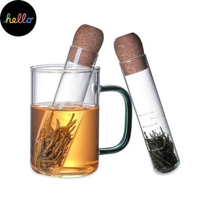 Ситечко для чая, стеклянное заварочное устройство для чая, чай Пуэр, мини-прозрачное ситечко для чая, пробковая стеклянная бутылка, трубка для заваривания, пробирка для заваривания, чайный сервиз, кухонные принадлежности