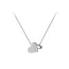Серебряный кулон-сердце с бриллиантами S925 - Корейский стиль