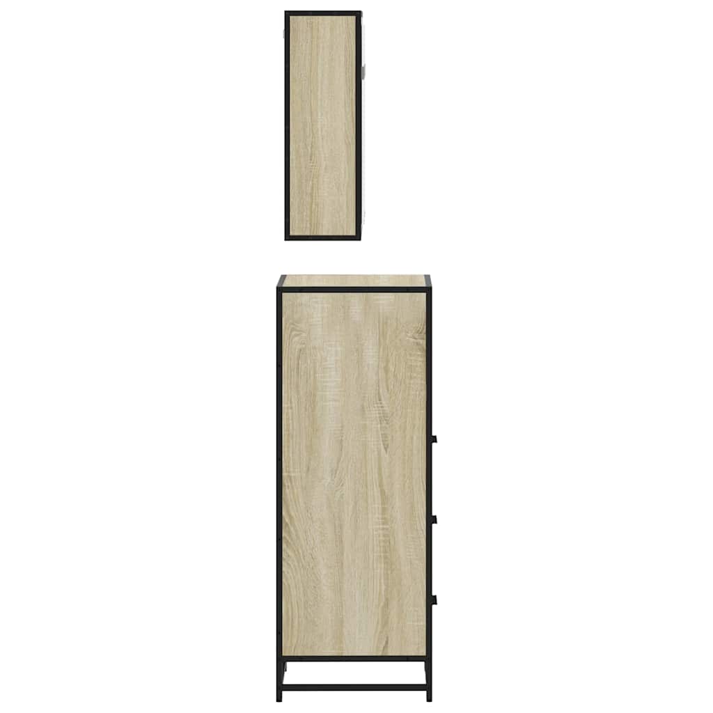 3 Piece Bathroom Furniture Set in Sonoma Oak Particleboard
