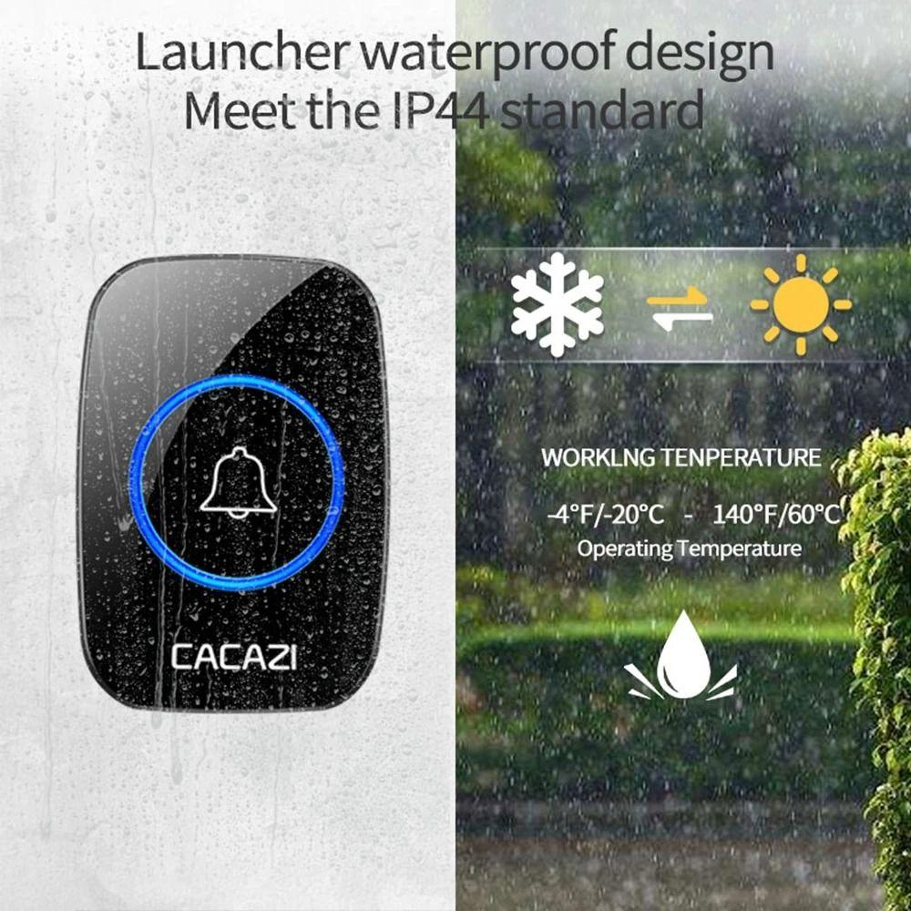Waterproof Wireless Doorbell Long Range Cordless Call Bell No False Alarm Remote Doorbell  Home