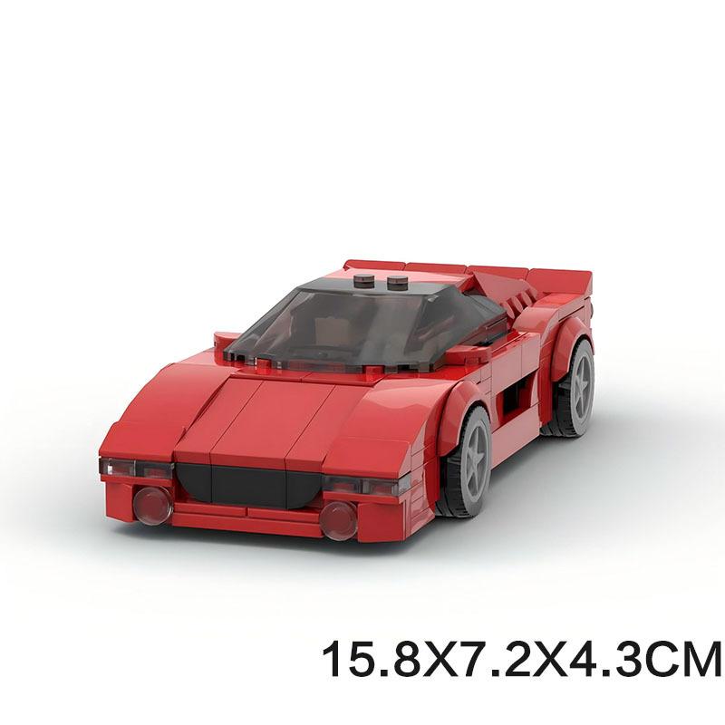 Конструктор MOC Красная гоночная машина Модель 8-клеточный Автомобиль Сборка своими руками Кирпичики Образовательная игрушка Для мальчиков