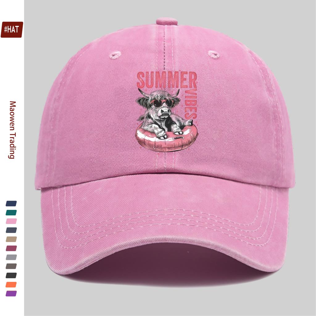 pc Baseball Cap with Vivid Image Print of Glasses And Cow Lively And Vivid Design Sun Hat Comfortable And Lightweight Trucker D