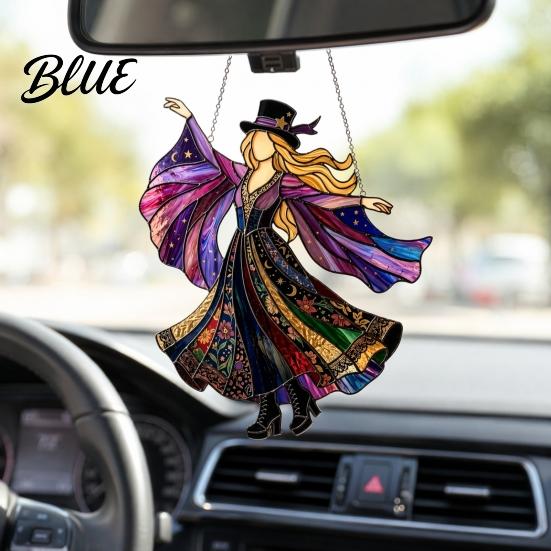 Подвеска-вертушка для зеркала заднего вида автомобиля, Танцующая девушка, Ловец солнечного света, Ручная работа, Витражный ветряной спиннер, Подвесное украшение для патио, Бохо, Ловец солнечного света, Окно