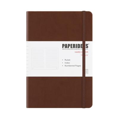 PAPERIDEAS Твердый Кофейный Блокнот, A5, (Горизонтальные линии, Коричневый)
