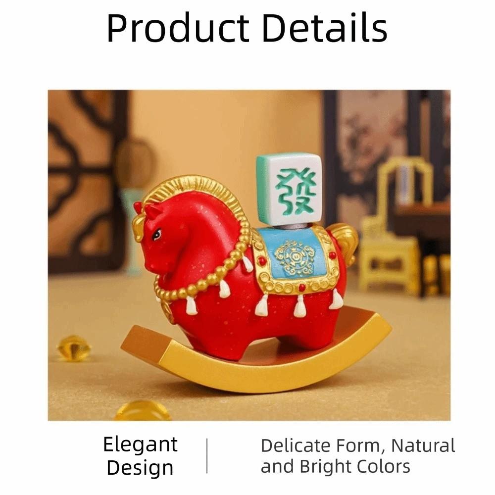 Миниатюрная лошадь из смолы, китайский стиль, зодиакальные украшения в виде лошади, настольное украшение, офисное украшение