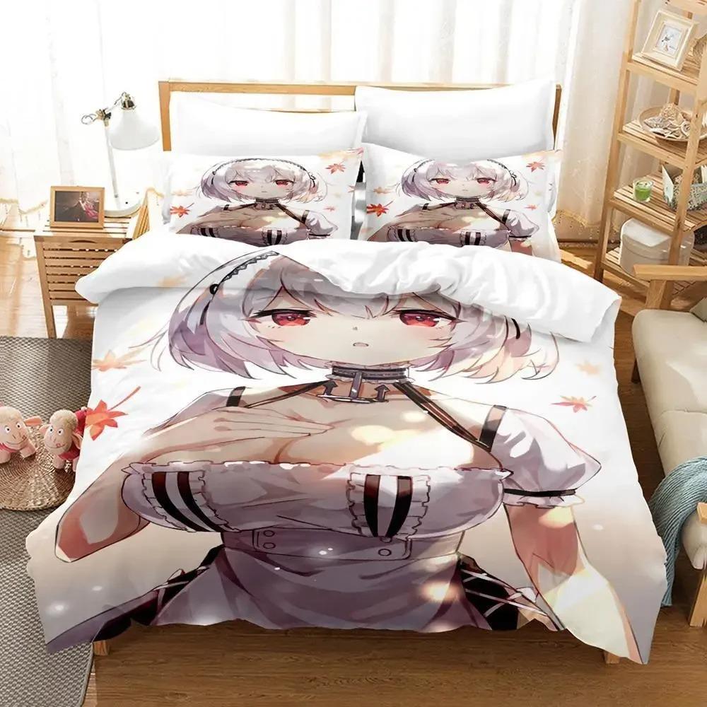 Сексуальный набор постельного белья Azur Lane Sirius 3D-печать Мультяшный Аниме Пододеяльник Взрослый Ребенок Спальня Игровая Девочка