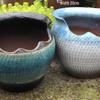 Handmade Coarse Pottery Wide-Mouth Flower Pot - Ceramic Zisha Succulent Planter with Rustic Cut-Edge Design for Chlorophytum