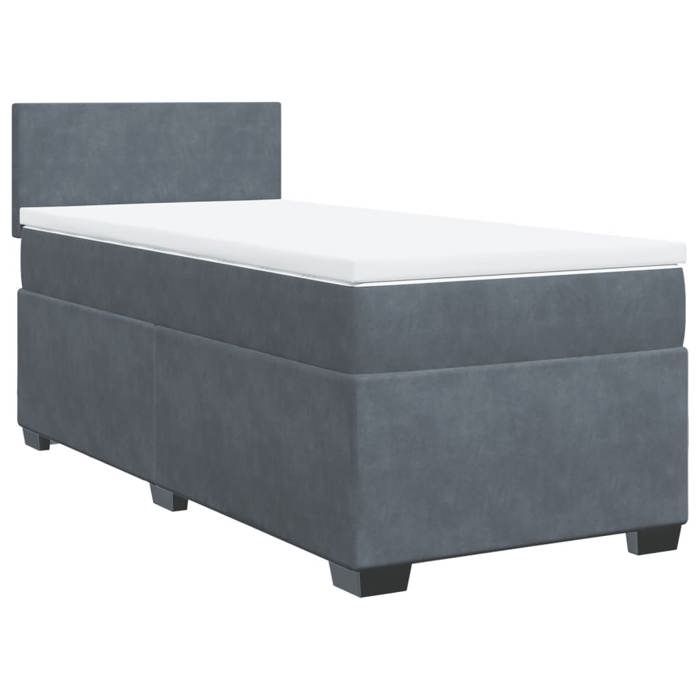 Maison Exclusive - Sommier à lattes de lit et matelas Gris foncé 80x200 cm Velours