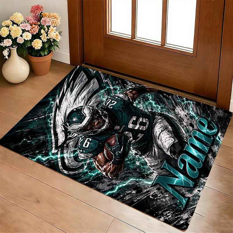 Custom Football Player Area Rug Living Room Nonslip Soft Carpet For Bedroom Game Playroom Sofa Office Home Decor Doormat Christmas Gift C10399