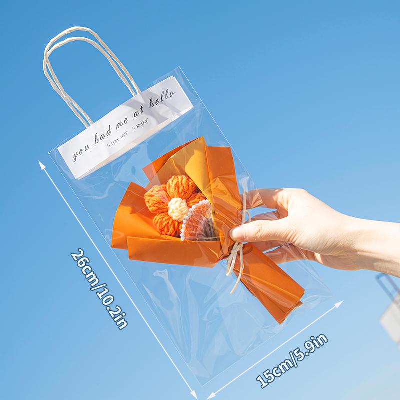 Букет вязаных цветов Выпускной букет 2025 Букет с кавайным мишкой Ручной работы Подарок на выпускной для учителей и студентов